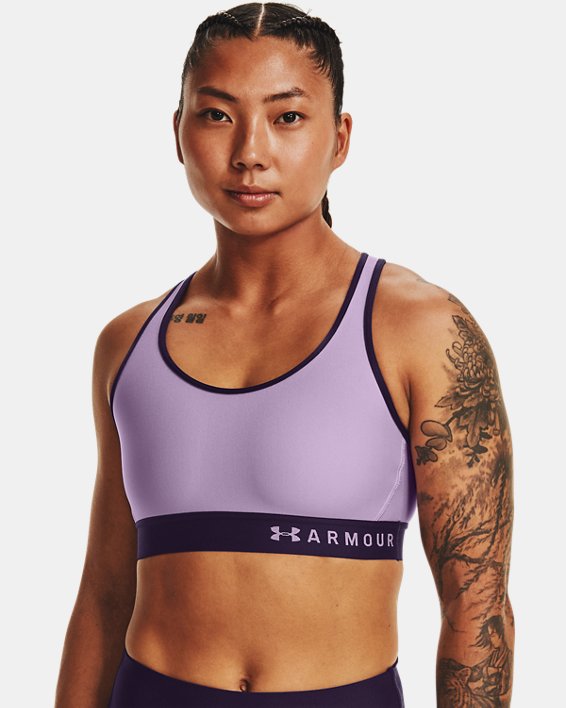 Damen Armour® Mid Sport-BH, Purple, pdpMainDesktop image number 0